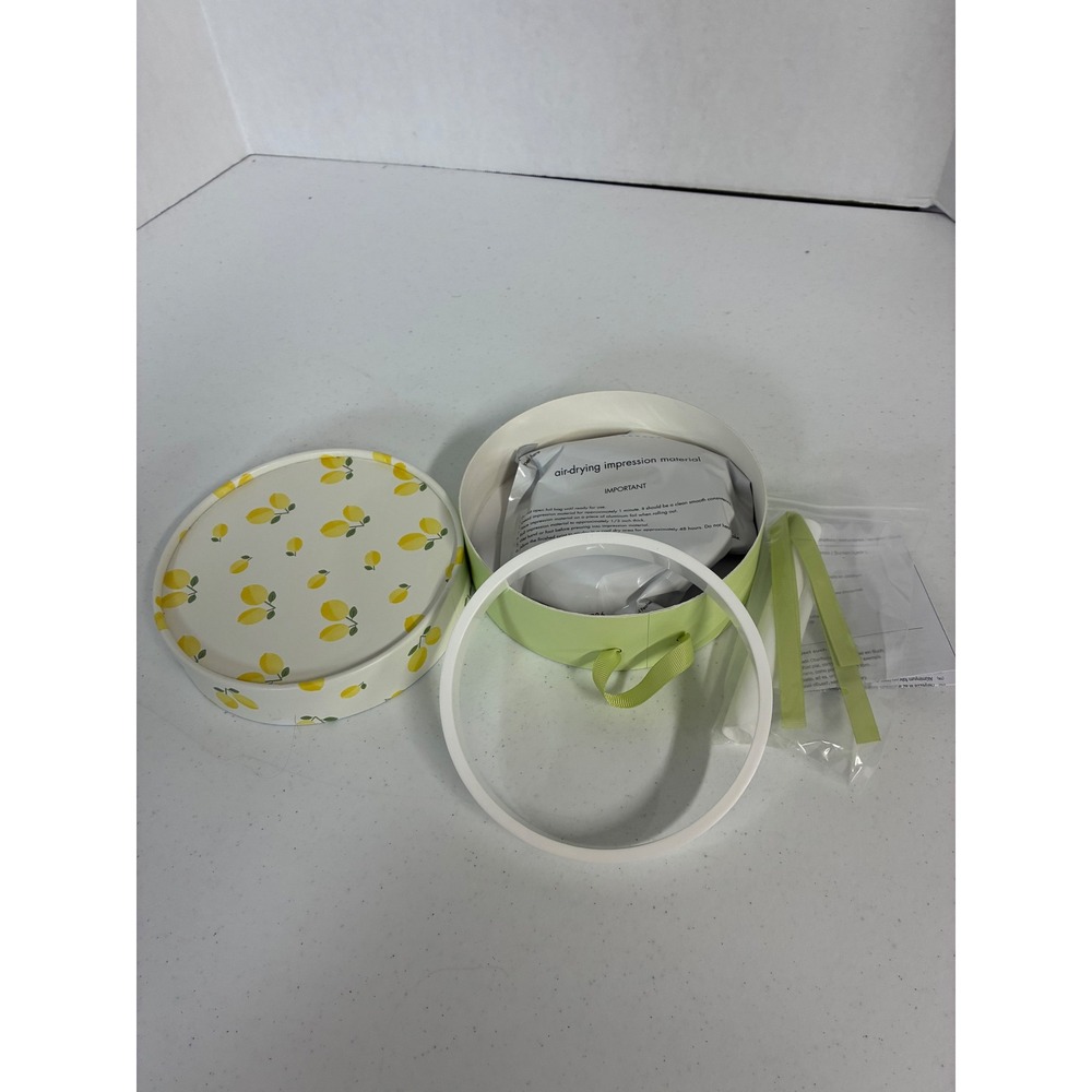 Kate & Milo Baby Print Keepsake Kit Lemon Pattern Box DIY Hand Footprint Kit